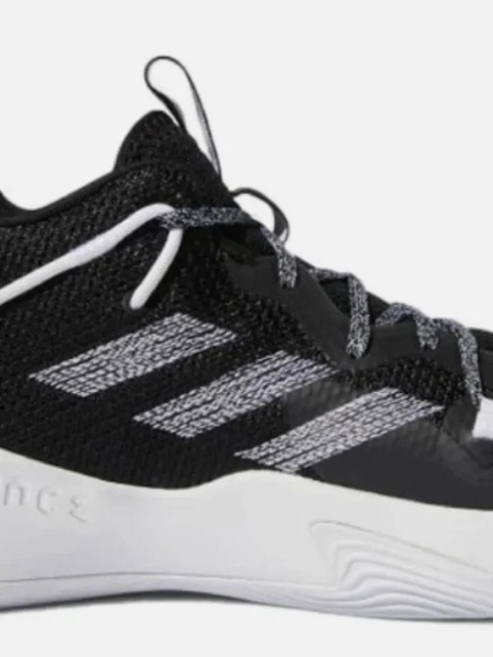 adidas Black Sneaker with Gray Speckled Laces